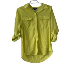 OLD NAVY women’s Button-Up Blouse – Size S, Neon Yellow